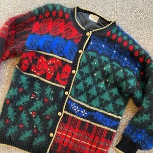 Vintage 1992 Susan Bristol Mohair Christmas Holiday Sweater Women’s size Large